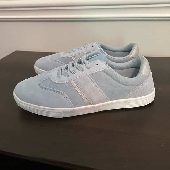 Serra Blue Suede Lace Up Sneakers Shoes Size 8 - Picture 2 of 8